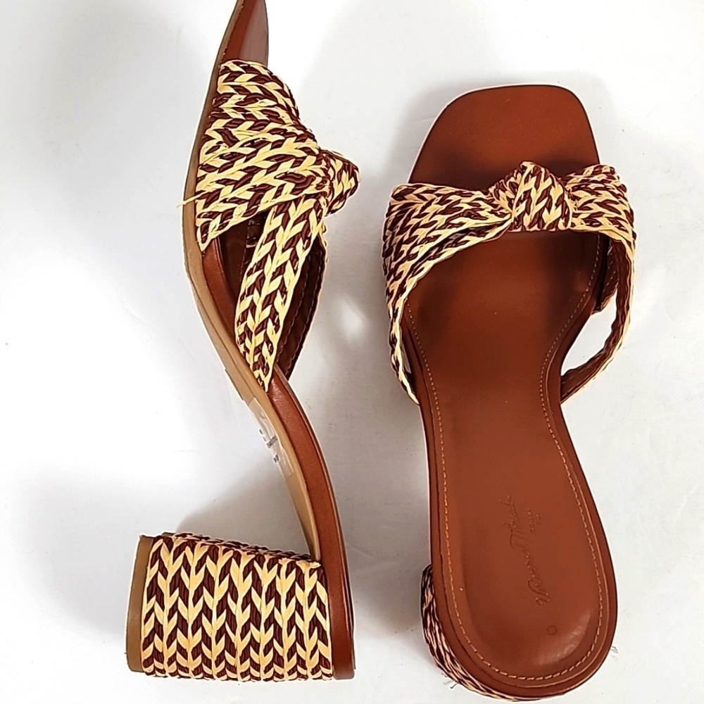 Universal Thread Brown Mules Wicker Woven Sandals, size 9.5 - Picture 7 of 17